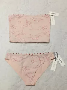 MARYSIA SWIM Bikini - Corsica Bandeau & Biarritz Briefs - Pink/Red, AU6/US2/UK6 - Picture 1 of 10