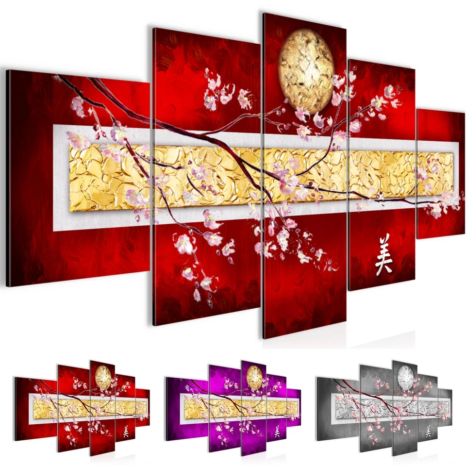 Wandbilder Wohnzimmer XXL Sakura Blumen Moderne Bild Japan - Bild 1 von 1