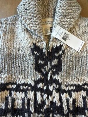 99 Редкий Ralph Lauren новый винтажный кардиган жилет Cowichan молнии S тотем полюс $185 унисекс - Изображение 1 из 4