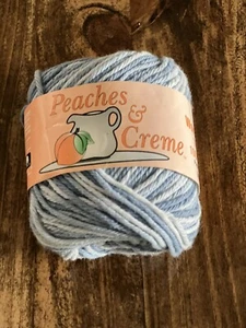 Peaches & Creme Cotton Yarn Blue FADED DENIM #181 Made In USA 4PLY Worsted 2 oz. - Picture 1 of 5