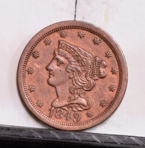 1849 Half Cent - Unc Details, Cleaned (#57568-L) - Picture 1 of 8
