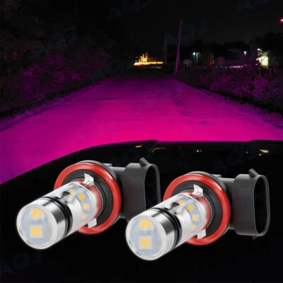 2x H11 H8 H9 Bombillas LED Rosa Púrpura Super Brillantes Luces Antiniebla DRL Luz Alta Potencia Foto 1 de 4