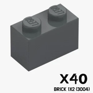 LEGO Lote de 40 LADRILLOS 1X2 PIEDRA OSCURA COLOR GRIS 4211088 3004 - Imagen 1 de 1