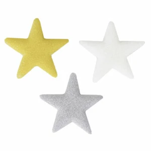 Mini Gold, White, Silver Shimmer Sugar Stars -  Kosher, 12 pk - Picture 1 of 4