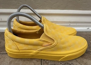 Vans Slip On Checkerboard Womens Yellow Gold Athletic Shoes Sneakers Size 7.5 - Picture 1 of 7