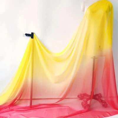Ombre Gasa 58"" Ancho 30D Gradiente Gasa Tela Transparente Bufanda de Baile Boda Foto 1 de 4