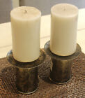   Pair Of  Mottled Gold  Metal Candle Holders   Brand New