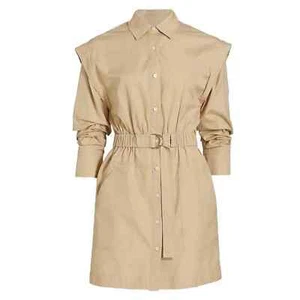 Derek Lam 10 Crosby Hadley Cotton Shirt Dress Khaki Size 0 - Picture 1 of 12