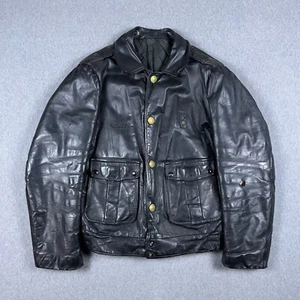 Vintage Chicago Police Lederjacke Motorrad Biker Officer Patrol - Bild 1 von 19