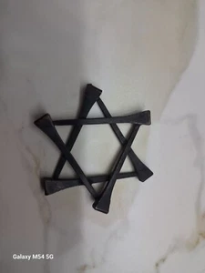 rare Vintage Star of David Judaica Judah Pendant Handmade sign m by artist metal - Picture 1 of 9