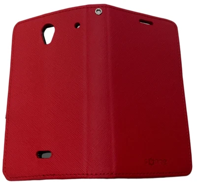 Sonne Flip Wallet Credit Card Cover Case for Sharp AQUOS Crystal - Red - Image 1 of 4