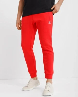 NEW MENS ADIDAS ORIGINALS 3 STRIPES CUFFED TREFOIL  PANTS ~SIZE XL  #HG3904 RED - Image 1 of 2