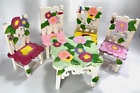 Table de poupée florale et 4 chaises ~ 8 pouces de haut ~ abeille, papillon, par Delton Collectibles