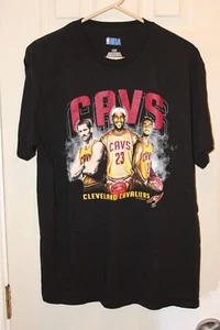 black Cleveland Cavaliers Kevin Love / LeBron James / Kyrie Irving t-shirt - L - Picture 1 of 4