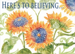 Floral HAPPY BIRTHDAY Card, Sunflower Wishes Come True by Tim Coffey + Envelope - Picture 1 of 6