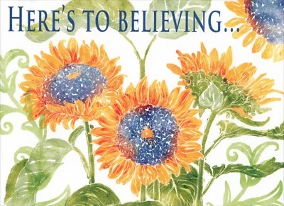 Floral HAPPY BIRTHDAY Card, Sunflower Wishes Come True by Tim Coffey + Envelope - Image 1 of 4