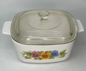 Corning Ware Summer Blush Pansy Casserole with Glass Lid A-1.5 L - Picture 1 of 11