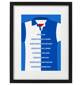 Blackburn Rovers fans song / retro shirt art print / poster - Picture 1 of 2