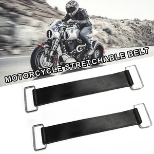 2 Fixed-Holder Rubber Elastic Bandage Battery Strap Motorcycle Stretchable Belt - Picture 1 of 13