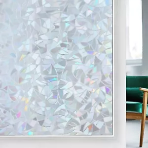Rainbow Film Decorative Window Sticker, 3D Static Stained Glass Cling Tint - Picture 1 of 8