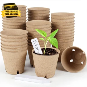 120PCS 3.15 Inch Peat Pots for Seedling, Outdoor Garden Germination Nursery Pot - Picture 1 of 6