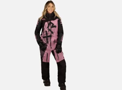 FXR Womens CX F.A.S.T. Insulated Snowmobile Monosuit HydrX Pro Black/Dusty Rose - Image 1 of 2