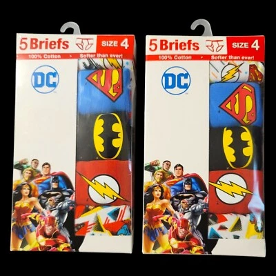 Calzoncillos DC Justice League Super Hero’s Boys 2 paquetes de 5 piezas.  Ropa interior nueva talla 4 Foto 1 de 4