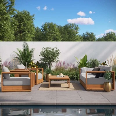 Juego de muebles de madera de acacia Modway de 5 piezas Foto 1 de 4