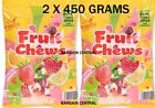Dominion Fruit Chews Sweets 2x 450g=900g Assorted made with real friut juice