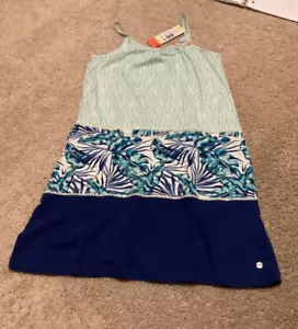 Roxy Sun Dress, Girls Size 14(XL), NWT Blue Tropical - Picture 1 of 3