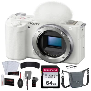 Sony ZV-E10 Mirrorless Camera | Body, White +Case +Memory Card + Photo Kit - Picture 1 of 10