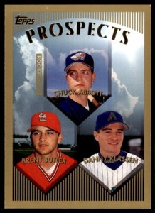1999 Topps Chuck Abbott/Brent Butler/Danny Klassen Rookie Baseball Card A #212
