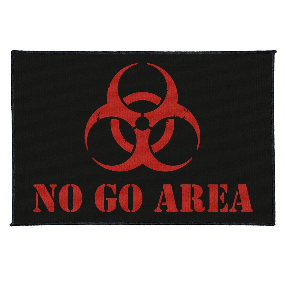 Fußmatte No Go Area biohazard zeichen heavy metal zocker höhle betreten verboten - Bild 1 von 1