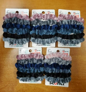 5 Pks of 6: Scunci Mini Velvet Scrunchies Assorted Colors (4643) R7P6b - Picture 1 of 3