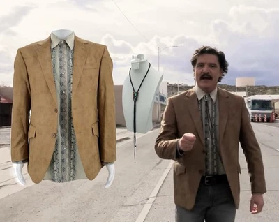 Chaqueta Camisa Eddington Pedro Pascal Pantalla Usada y Corbata Bolo Certificado de Autenticidad Last Of Us Foto 1 de 4