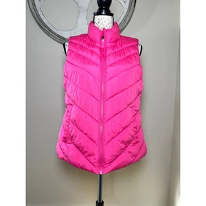 GAP Damen wärmste wattierte Weste kräftiges Rosa Größe M ärmellos Reißverschluss - Bild 1 von 7