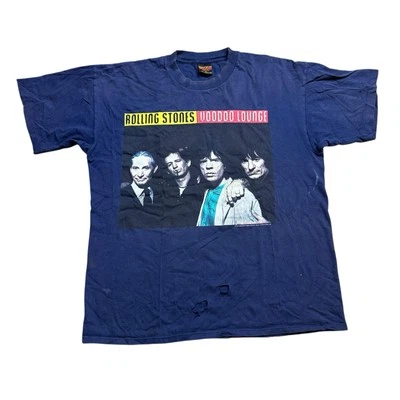 Camiseta Vintage Anos 90 Rolling Stones Voodoo Lounge Tour Brockum Tag Adulto Tamanho GG - Imagem 1 de 4