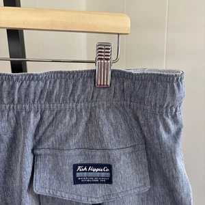 NWT Fish Hippie Co Mens XL Shaker Hybrid Shorts Lined Swim Trunks Chambray Blue - Picture 1 of 13