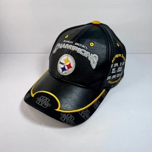 Pittsburgh Steelers Super Bowl Champions XL Cuero Correa Sombrero NFL Negro Dorado - Imagen 1 de 18