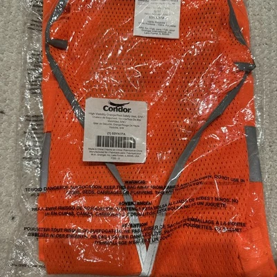 Condor high visibility orange red safety vest size small/ medium 53YN37A - Image 1 of 4