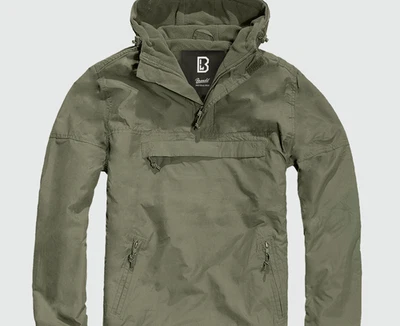 BRANDIT WINDBREAKER Hooded Jacket 2XL Green Fleece Lined Hoodie Coat Water Repel - Image 1 of 4