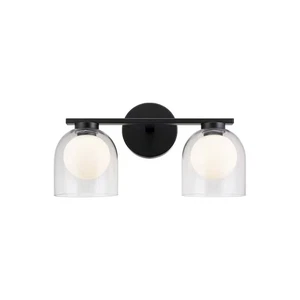 Black Two Light Wall Sconce from the Derbishone Collection - Picture 1 of 1