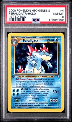 Feraligatr-Holo 1st Edition Pokemon Neo Genesis 1st Edition 4 NM PSA NM-MT 8 - Image 1 of 2