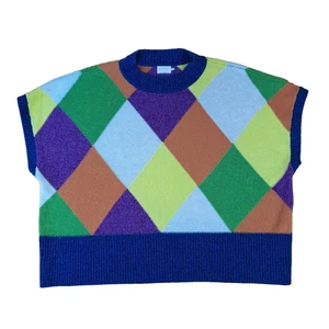 Gorman Sweater Womens Size 18 Multicolor Argyle Diamond Merino Wool Jumper - Foto 1 di 18
