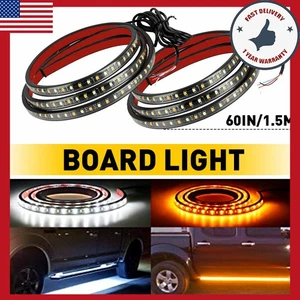 2X LED 60inch Side Step Strip Board Running Light Sequential Turn Signal Lamp US - Picture 1 of 12