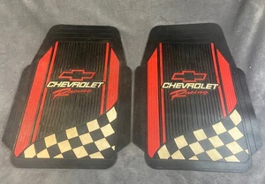 VINTAGE Chevy Racing Floor Mat GM Chevrolet Truck RARE Lot Of Two 2 - Foto 1 di 6