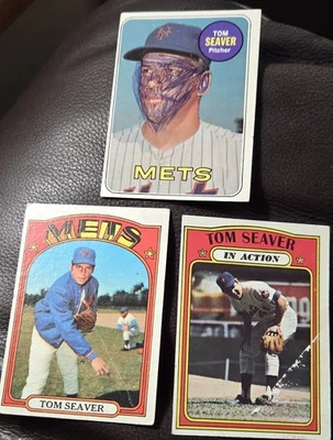 LOTE de cartões de beisebol Tom Seaver 1969 e 1972 Topps - Imagem 1 de 2