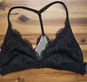 Women’s Victoria Secret Black Lace Bralette Front Closer Size Medium VS Bra - Picture 1 of 4