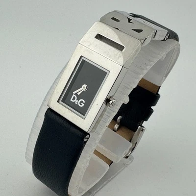 D&G Swiss Quartz Watch DW0507 Women Silver Steel Rectangle Leather New Battery - Image 1 of 4