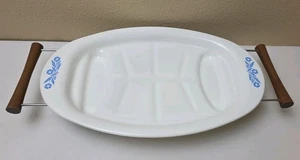 VTG 16" Corning Ware Blue Cornflower Platter With Serving Stand Tray P-19 USA - Picture 1 of 9